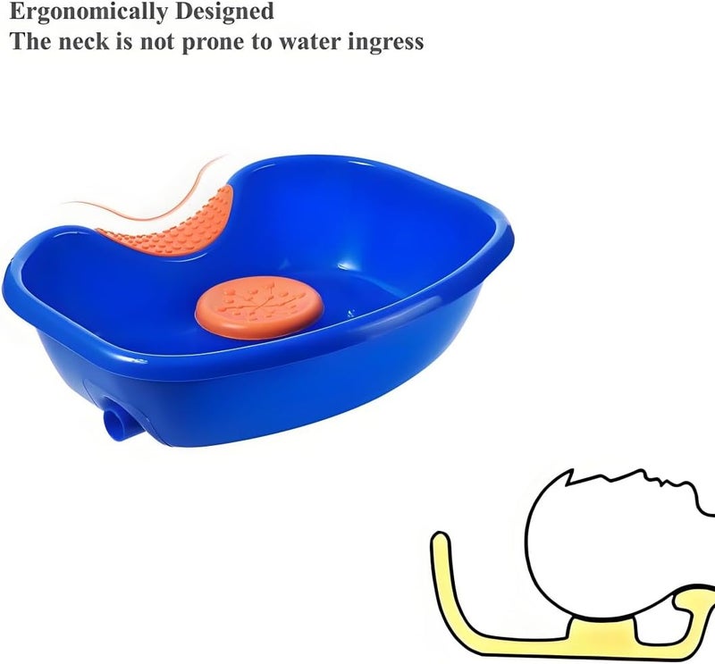 Defemim Hair Washing Basin for Bedridden,Shampoo Basin for Bedside,Shampoo Bowl,Washing Sink Made for Handicapped, Bedridden, Kids,Hair Cuts and Coloring-46x35cm (blue) - Image 5